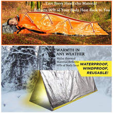 Saco de dormir portátil de PE para supervivencia, manta térmica de camuflaje impermeable para mantener el calor al aire libre, protección solar para acampar, 1 unidad 2024 - compra barato