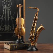 Estatua de resina de violín, escultura de saxofón, música, decoración del hogar, decoración nórdica, artesanía para el hogar, decoración 2024 - compra barato