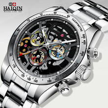 HAIQIN Gemstone skeleton watch mens watch automatic top brand luxury watches for men mechanical wristwatch men waterproof 2020 2024 - buy cheap