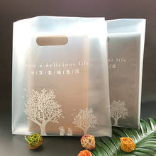 Bolsa de plástico con asa para embalaje de dulces de Navidad, bolsa de plástico para guardar dulces y pasteles, para regalo, 100 unidades 2024 - compra barato