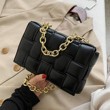 Black Weave Tote Bags for Women Luxury Designer Leather Shoulder Bag Small Flap Crossbody Bag Chain Lady Messenger Bag Bolsa Sac 2024 - buy cheap