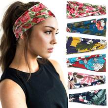 Women Floral Print Wide Headband Sweatband Running Yoga Anti Sweat Hairband hair bands for women hair accessories 2024 - buy cheap