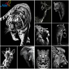 Nabi Diamond Painting Black White 5D DIY Full Square Diamond Embroidery Animals Cross Stitch Mosaic Rhinestone Home Decor 2024 - buy cheap