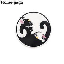 Homegaga Cartoon Cat Embroidered iron on Patch for Clothes Anime Diy Cute Sew on patch kids clothes appliques D3027 2024 - buy cheap