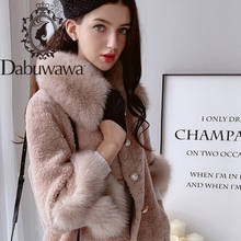 Dabuwawa Faux Fur Long Coat Women Single Breasted Turn-down Collar Warm Winter Solid Straight Overcoat Outwear Ladies DN1DFR017 2024 - buy cheap