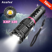 Xhp120 lanterna tática cob poderosa, lanterna recarregável por usb ipx4, à prova d'água, para acampamento e caminhadas 2024 - compre barato