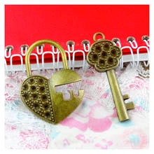 5 sets Charms Key Lock Antique Bronze Plated Pendants Jewelry Making DIY Handmade Craft 2024 - buy cheap