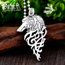 Beier 316L stainless steel Unique design Viking wolf head men's pendant necklace classic animal high quality jewelry LLBP8-433P 2024 - buy cheap