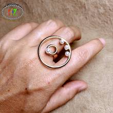 F.J4Z-Anillo de aleación con perlas de imitación para mujer, sortija grande, diseño geométrico, elegante, minimalista, nuevo 2024 - compra barato