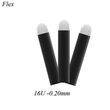 50pcs Microblading Needles U Shape 16 Pins 0.20mm Black Eyebrow Tattoo Needles Microblade  Manual Blades Shading Pins 2024 - buy cheap