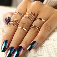 Composite 6 Pcs/Set Hot Korea Personality Retro Alloy Toe Ring Sets Gold Color Joint Ring Foot Ornaments Bijoux Femme 2024 - buy cheap