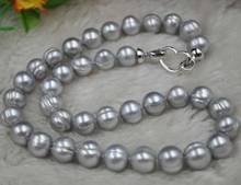 lady's new design 17" 11-12mm gray baroque freshwater pearl necklace 2024 - buy cheap