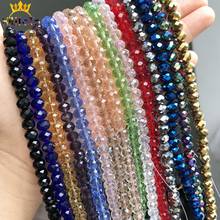 Cuentas redondas de cristal de vidrio Multicolor, abalorios espaciadores sueltos facetados para fabricación de joyas DIY, pulsera de 15 ''4 6 8 10 12 14mm 2024 - compra barato