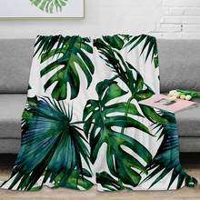 Classic Palm Leaves Tropical Jungle Green Throw Blanket Warm Flannel Blanket Flannel Blanket Blankets For Beds 2024 - buy cheap