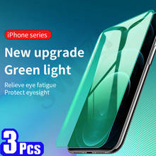 3/5Pcs Anti Green light Tempered Glass for iphone 12 Mini 11 Pro Max X XR XS SE 2020 8 7 6 6s Plus Phone Screen Protector Glass 2024 - buy cheap