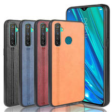For OPPO Realme C3 Case Luxury Calfskin PU Leather lines Back Cover Shockproof Case For OPPO Realme C3 C 3 RealmeC3 Phone Cases 2024 - buy cheap