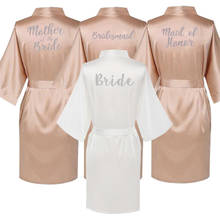 Satin Silk Robes Wedding BathRobe Bride Bridesmaid Dress Gown Women Clothing Sleepwear Maid of Honor Rose Gold 2024 - buy cheap