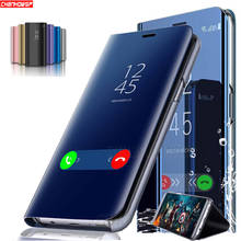 Funda de espejo transparente inteligente para Samsung Galaxy Note 10, S10, S9, S8 Plus, S10E, A50, A30, A70, A20e, A20, A10, A40, A70, A9, A8, A7, 2018 2024 - compra barato