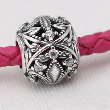 S925 Silver  Bead Openwork Vintage Twigs Flowers Charm fit Lady Bracelet Bangle DIY Jewelry 2024 - buy cheap