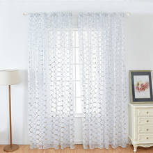 Cortina de tule de janela com estampa de lichia, cortina voile para sala de estar moderna cortinas de janela 2024 - compre barato