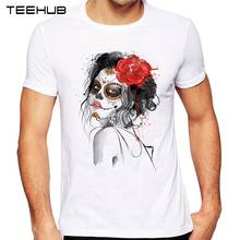 TEEHUB-Camiseta de manga corta con diseño de "Día de los Muertos" para hombre, Camisetas estampadas geniales, camisetas Hipster 2024 - compra barato