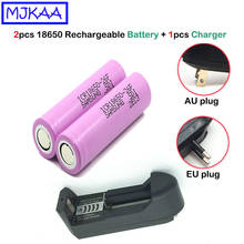 MJKAA 2Pcs 18650 2600mAh 3.7V Lithium Rechargeable Battery + Charger EU AU Plug Universal Li-ion Batteries Chargers 2024 - buy cheap