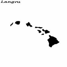 Langru 16,4 CM * 8,8 CM de las Islas de Hawai mapa Etiqueta de vinilo de la etiqueta engomada del coche gráfica accesorios Jdm para automóviles 2024 - compra barato