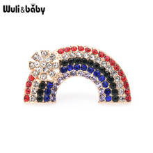 Wuli & baby-broches clásicos de diamantes de imitación para mujer, broches de arco iris, flores, bodas, oficina, broche informal, alfileres, regalos 2024 - compra barato