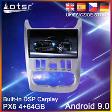 Sistema multimídia para autos, android 9, px6, com dvd, navegação gps, rádio estéreo, lada lerus 2010, para renault logan 1, sandero 2024 - compre barato