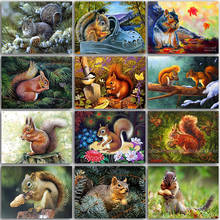 5D Diamond Painting Kit Paint Animals Cartoon Cute Squirrel Flower Full Square&Round embroidery mosaic Cross stitch home decor 2024 - buy cheap