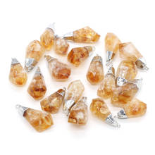 Irregular Natural Semi-Precious Crystal Citrine Pendant Reiki Healing Stones Charms for Jewelry Making DIY Necklace Accessories 2024 - buy cheap