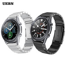 Uebn pulseira metálica em aço inoxidável, pulseira para samsung galaxy watch 3 41mm 45mm gear s3, acessórios pulseiras 2024 - compre barato