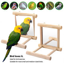 Зеркало для птиц с деревянным окунем, Интерактивная подвесная игрушка, игра для попугаев, Budgie, попугаев, попугаев 2024 - купить недорого