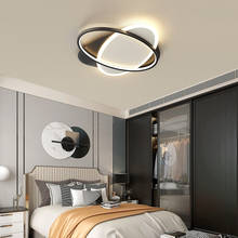 Современные светодиодные люстры овальной формы, потолочные светильники в скандинавском стиле для кабинета, спальни, белого/черного цвета 2024 - купить недорого