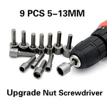 9 Pcs Set 5-13mm Nut Screwdriver Screwdriver Set Hexagon Socket Sleeve Nozzle Wrench Set Powerful Sleeve Drill Pow 2024 - buy cheap