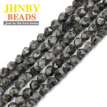 JHNBY для самостоятельного изготовления ювелирных изделий браслет из натурального камня, Граненый Черный Лабрадорит 8 мм 44 шт. 2024 - купить недорого
