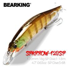 Жесткая рыболовная приманка Bearking, 120 мм, 18 г, SP, разные цвета 2024 - купить недорого