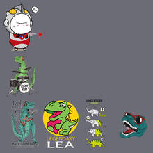 Термонаклейки в стиле японского парка Юрского периода с изображением кота дракона, динозавра на футболке, термотрансферные наклейки, аксессуары «сделай сам» 2024 - купить недорого