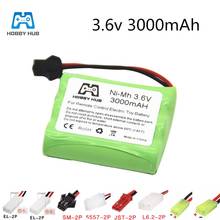 Ni-mh bateria recarregável, 3.6 v, 3000mah, 2800mah, 2400 v, nimh, tamanho aa para carro, barco de brinquedo, modelo 2024 - compre barato