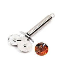 New Pizza Cutter Round Double Wheel Roller Stainless Steel Kitchen Tool For Pastry Pasta FBE2 2024 - buy cheap