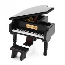 Music Box Grand Piano Shaped Windup Wooded Music Box With Small Stool Music Box Gift Birthday Present Gift Home Decorations 2024 - buy cheap