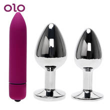 OLO 3 uds bala enchufe Anal vibrador de Metal tapón Anal próstata masaje juguetes sexuales para los hombres y las mujeres punto G estimulación sexual los productos de la tienda 2024 - compra barato