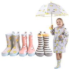 Kids Girls Rain Boots Cute cartoon Printed Children Rubber Boots Kalosze Dla Dzieci Waterproof Round Toe Baby Boys Water Shoes 2024 - buy cheap