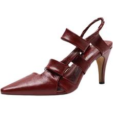 Spring Summer New Stiletto Women's Shoes Pointed Toe Hollow Sandals Fashion Soft Leather High Heels Ladies Sexy Dress Shoes 2024 - buy cheap