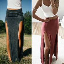 Юбка Bigsweety женская с высоким разрезом, пикантная длинная юбка до щиколотки, прямая юбка, на лето 2024 - купить недорого