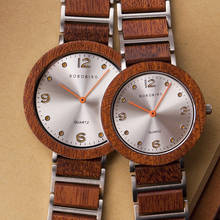 Relojes de madera delicados ultrafinos para parejas, reloj de pulsera con movimiento de cuarzo japonés, ligero, Masculino, BOBO BIRD 2024 - compra barato
