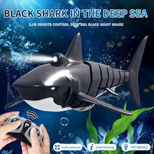 2.4G 4CH RC Black Shark Robot Toy With LED Light Waterproof Simulation Model Electric Animal Racing Boat Gifts Toys for children 2024 - buy cheap