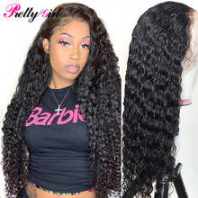 Красивая девушка 13 × 4 глубокая волна кружева передние человеческие волосы парики индийский Remy 4 × 4 закрытие волос парики для чернокожих Для женщин предварительно выщипанные волосы 2024 - купить недорого