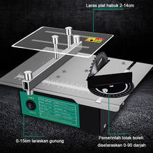Mini serra de mesa elétrica multifuncional, ajuste de ângulo, ferramenta de corte e torno para marcenaria, uso doméstico 2024 - compre barato
