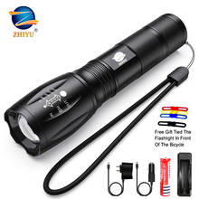 ZHIYU T6 Led Flashlight Ultra Bright Torch Camping Light 5 Switch Modes Waterproof Zoomable Bicycle Light Use 18650 Battery 2024 - buy cheap